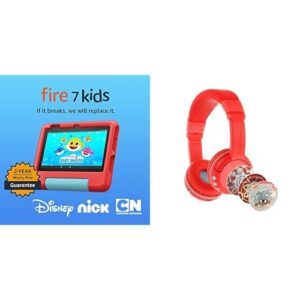 fire 7 kids tablet (16gb, red) + kids headset