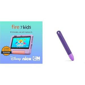 fire 7 kids tablet (16gb, purple) + kids stylus