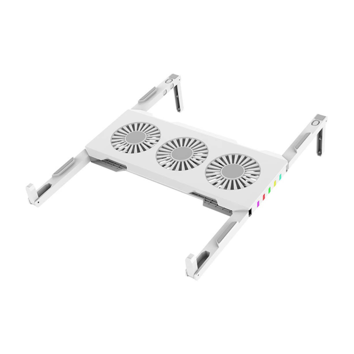 Mikikit Cooling Base Laptop Stand Holder Laptop Ventilated Support Computer Mount USB Laptop Cooler Led Laptop Stand Cooler Laptop Led Stand Laptop Cooler Stand White Cooling Pad Air Abs