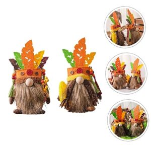 Abaodam 6 Pcs Dwarf Chief Ornaments Thanksgiving Plush Decor Holiday Gnomes Thanksgiving Gnome Decorations Fall Table Centerpieces Denmark Norway Nisse Doll Tom Halloween Foam Elder