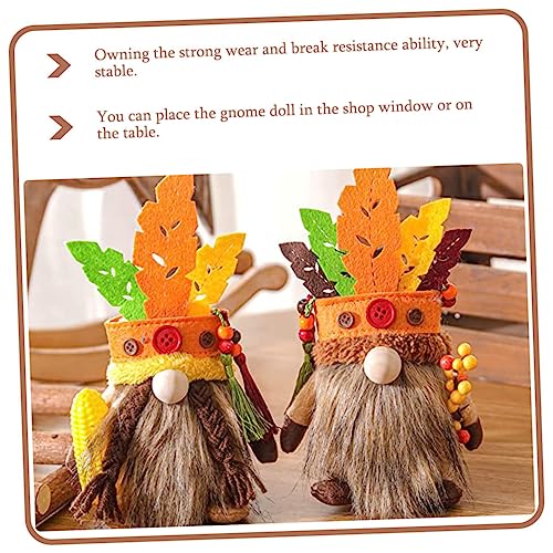 Abaodam 6 Pcs Dwarf Chief Ornaments Thanksgiving Plush Decor Holiday Gnomes Thanksgiving Gnome Decorations Fall Table Centerpieces Denmark Norway Nisse Doll Tom Halloween Foam Elder