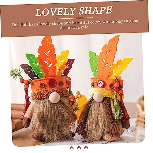 Abaodam 6 Pcs Dwarf Chief Ornaments Thanksgiving Plush Decor Holiday Gnomes Thanksgiving Gnome Decorations Fall Table Centerpieces Denmark Norway Nisse Doll Tom Halloween Foam Elder