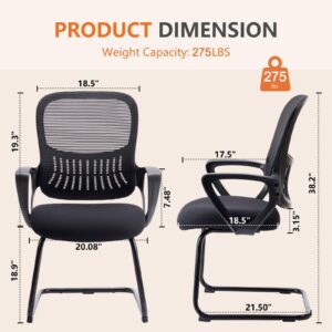 Sweetcrispy Office Desk Chair No Wheels, Stationary Non Rolling Mesh Mid Back Computer Guest Side Chair with Lumbar Support for Home Waiting Area Reception Conference Room Bedroom Carpet Kids