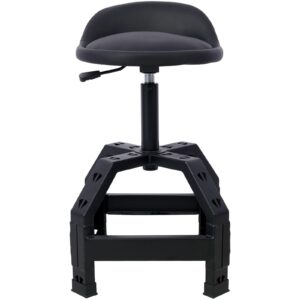 frithjill heavy duty pneumatic 360 degree swivel mechanics stool with foam cushioning and 300 lb weight capacity, black