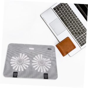 Mikikit 1pc Laptop Cooling Device Laptop Cooler Base Laptop Fan Cooling Pad Heat Dissipation Laptop Stand Notebook Cooling Support Laptop Cooling Pad Notebook Stand White Ice Pad Computer