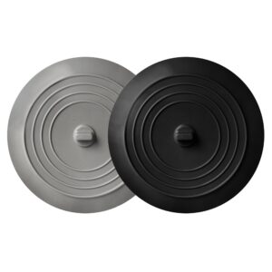 2 pack - black and gray 6" kitchen sink and bathtub stoppers set for standard kitchen sink drain and bathtub drain