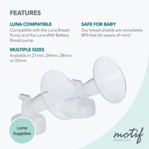 Motif Medical, Luna Breast Shields Flanges, Replacement Parts for Luna Breast Pump (19mm)