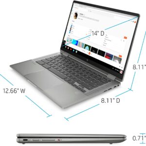 HP Chromebook x360 14c 2-in-1 Laptop (14" FHD Touchscreen, Intel i3-1115G4, 8GB RAM, 256GB (128GB SSD + 128GB SD Card)) Backlit KB, Fingerprint, Webcam, IST Card, Chrome OS, Student & Home, Silver