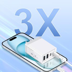 USB C Charger Block, 40W 4-Port USB-C Wall Charger Fast Charging Dual Port PD Power Adapter + 2 USB Plug Multi Type C Brick for iPhone 15 14 13 12 11 Pro Max, iPad/Watch, Samsung, Google Pixel, 2Pack
