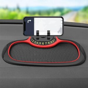 Multifunction Car Anti-Slip Mat Auto Phone Holder, Car Phone Mount Silicone Car Pad Mat, Universal Multifunction Car Dashboard Mat with Phone Holder in Car, for Phones, Keys, Gadgets (1 PC)