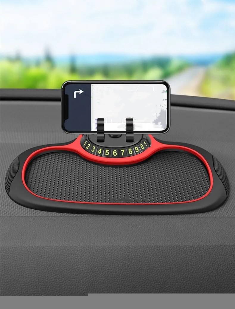 Multifunction Car Anti-Slip Mat Auto Phone Holder, Car Phone Mount Silicone Car Pad Mat, Universal Multifunction Car Dashboard Mat with Phone Holder in Car, for Phones, Keys, Gadgets (1 PC)