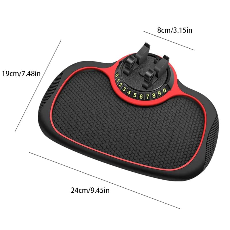 Multifunction Car Anti-Slip Mat Auto Phone Holder, Car Phone Mount Silicone Car Pad Mat, Universal Multifunction Car Dashboard Mat with Phone Holder in Car, for Phones, Keys, Gadgets (1 PC)