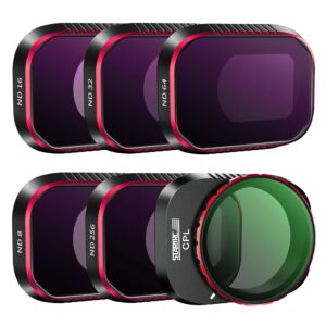 startrc nd filters set for dji mini 4 pro accessories -6 pack (nd8,nd16,nd32,nd64,nd256,cpl)(aluminum version)