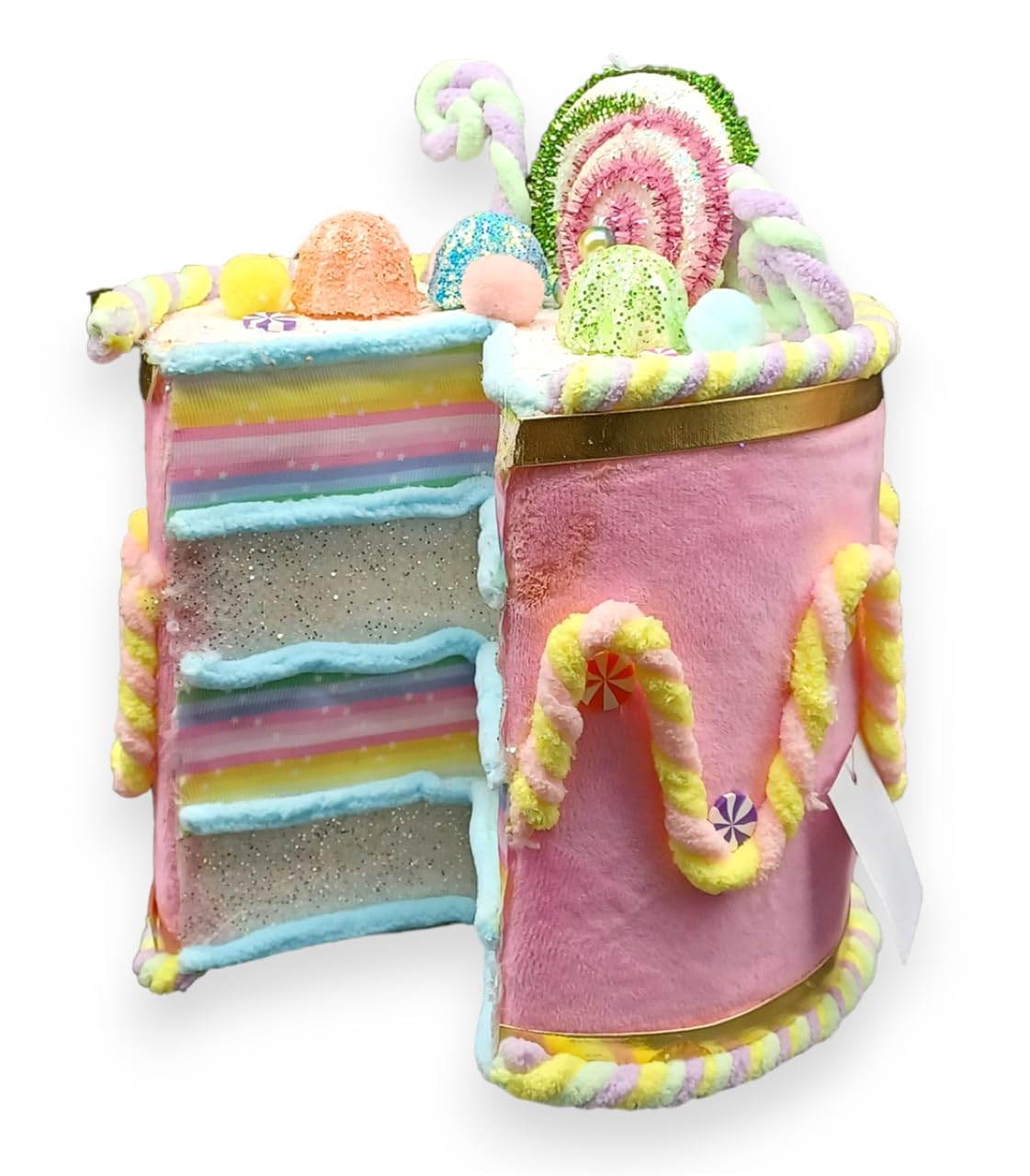 Candy Land FAke Bake Sparkly Large FAux Cake/Tier Tray Decor/Tree Topper/Cake Stand Decor