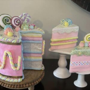 Candy Land FAke Bake Sparkly Large FAux Cake/Tier Tray Decor/Tree Topper/Cake Stand Decor