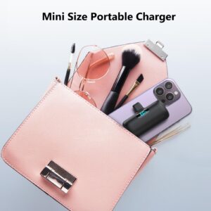 Mini Portable Charger USB C Power Bank, Upgraded 5000mAh PD Fast Charging Battery Pack Built-in USB-C Connector,LCD Display,Compatible with iPhone 15,15 Plus,15 Pro/Max ,iPad Pro/Air,Android Phone etc