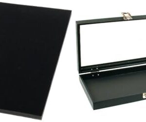 Foam Insert 144 Ring Slot & Glass Top Black Jewelry Display Case