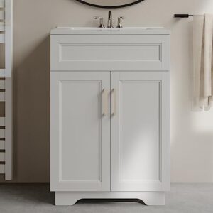 upwiew bathroom vanity with ceramic sink, 24", white