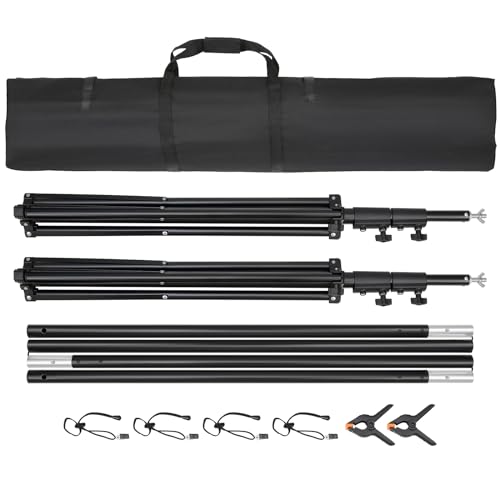 VEVOR 12 x 10 ft Heavy Duty Backdrop Stand, Height Adjustable Photography Backdrop Stand, Background Support System with 6 Clamps and A Carry Bag, for Party, Wedding, Display, Photo