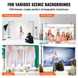 VEVOR 10ft x10ft Pipe and Drape Kit, Heavy Duty Backdrop Stand with Carbon Steel Base, Adjustable Backdrop Support with 2 Clamps and A Carry Bag for Wedding, Party, Event, Photography and Exhibition