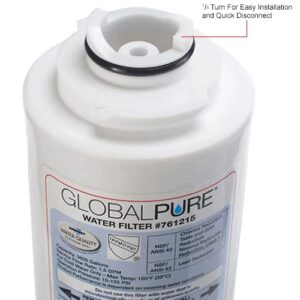 Global Industrial Global Pure Replacement Water Filter, Compatible with Elkay Water Fountain Filters 51300C, 3 Pack