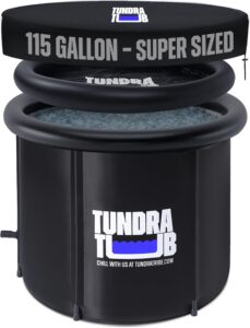 tundra tub xl cold plunge - 115 gallon ice bath for athletes & recovery | cold therapy pod includes cover, travel bag, ice pack, pump, thermometer & beanie | recover & boost energy | usa based (ttxl1)