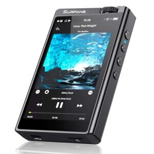 surfans hifi mp3 player with bluetooth: f35 dsd lossless music player - 4.0 inches hi res digital audio player 128gb support up to 512gb memory card