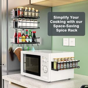 Bunoxea Magnetic Spice Rack for Refrigerator,Strong Magnetic Shelf with 2 Removable Hooks,Magnetic Refrigerator Organizer, Spice and Seasoning Organizer Gadgets,2 Pack