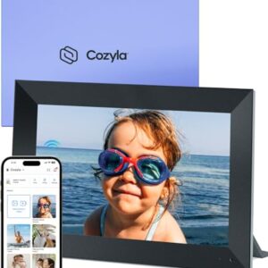 Cozyla Digital Picture Frame WiFi Free Unlimited Storage AI-Powered Send Pictures & Video via Google Photos Email Web Browser App Digital Photo Frame Electronic Picture Frame Slideshow 10.1 Inch Black