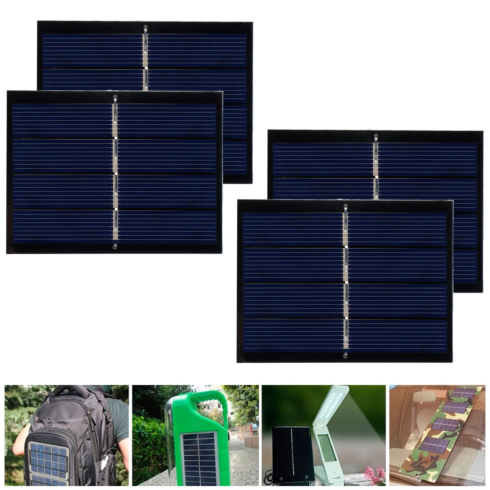 Nachukan 4Pcs 0.65W 2V DIY Solar Panel Charging Module System Board for Solar Toys Lights Battery - 60x80mm Outdoor Solar Panel Kits