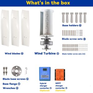 Wind Turbine Generator Kit, 800W 12V-48V with 3 Blade Wind Generator Kit with Charge Controller Wind Power Generator for Hybrid Solar Wind System,48v