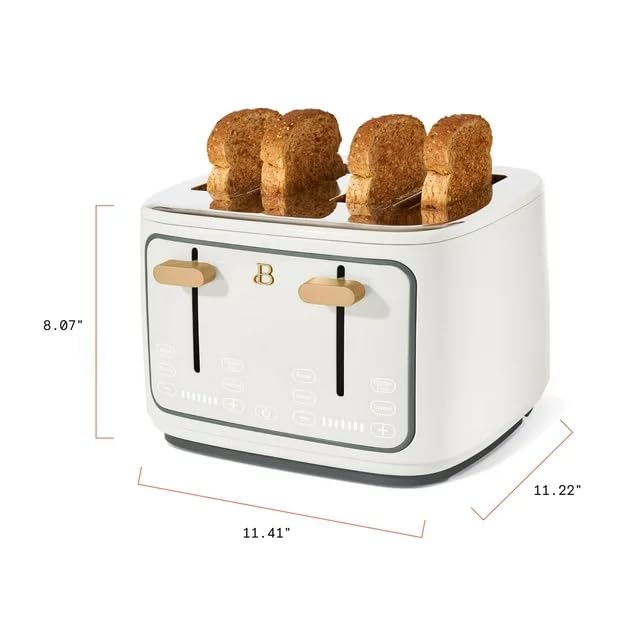 4-Slice Toaster with Touch-Activated Display (White Icing)