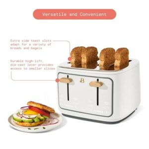 4-Slice Toaster with Touch-Activated Display (White Icing)