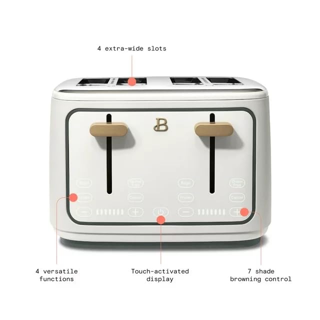 4-Slice Toaster with Touch-Activated Display (White Icing)