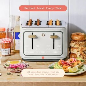 4-Slice Toaster with Touch-Activated Display (White Icing)