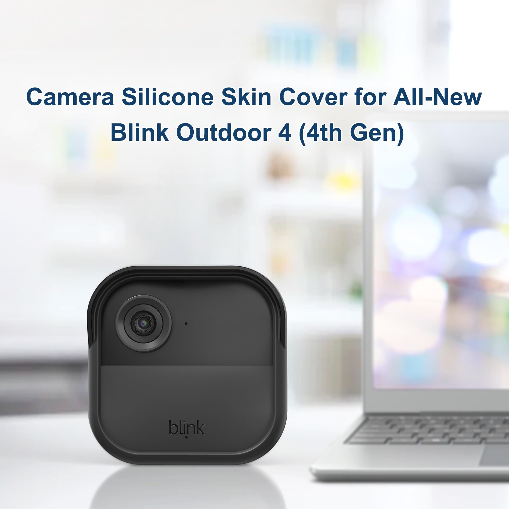 Camera Silicone Skin Cover for All-New Blink Outdoor 4 (4th Gen), COOLWUFAN Anti-Scratch Silicone Case Provides Full Camera Protection, Camera Accessories for Blink, Black (3 Packs)