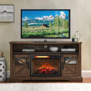 Beleda CSA Certified 26 Inch Infrared Quartz Heater Fireplace Insert - Woodlog Version with Brick | Efficient and Cozy Heating | Realistic Flame Effect | Remote Control Included (26 inch)