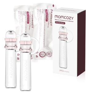 momcozy colostrum collection toll kit, food-grade silicone colostrum collector with portable storage box, cleaning brush & other accessories, 5ml 1pc