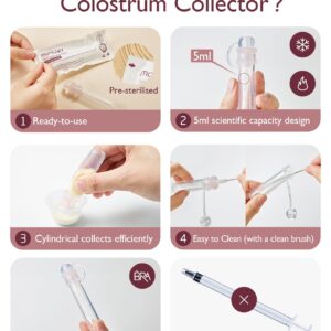 Momcozy Colostrum Collection Toll Kit, Food-grade Silicone Colostrum Collector with Portable Storage Box, Cleaning Brush & Other Accessories, 5ml 1PC