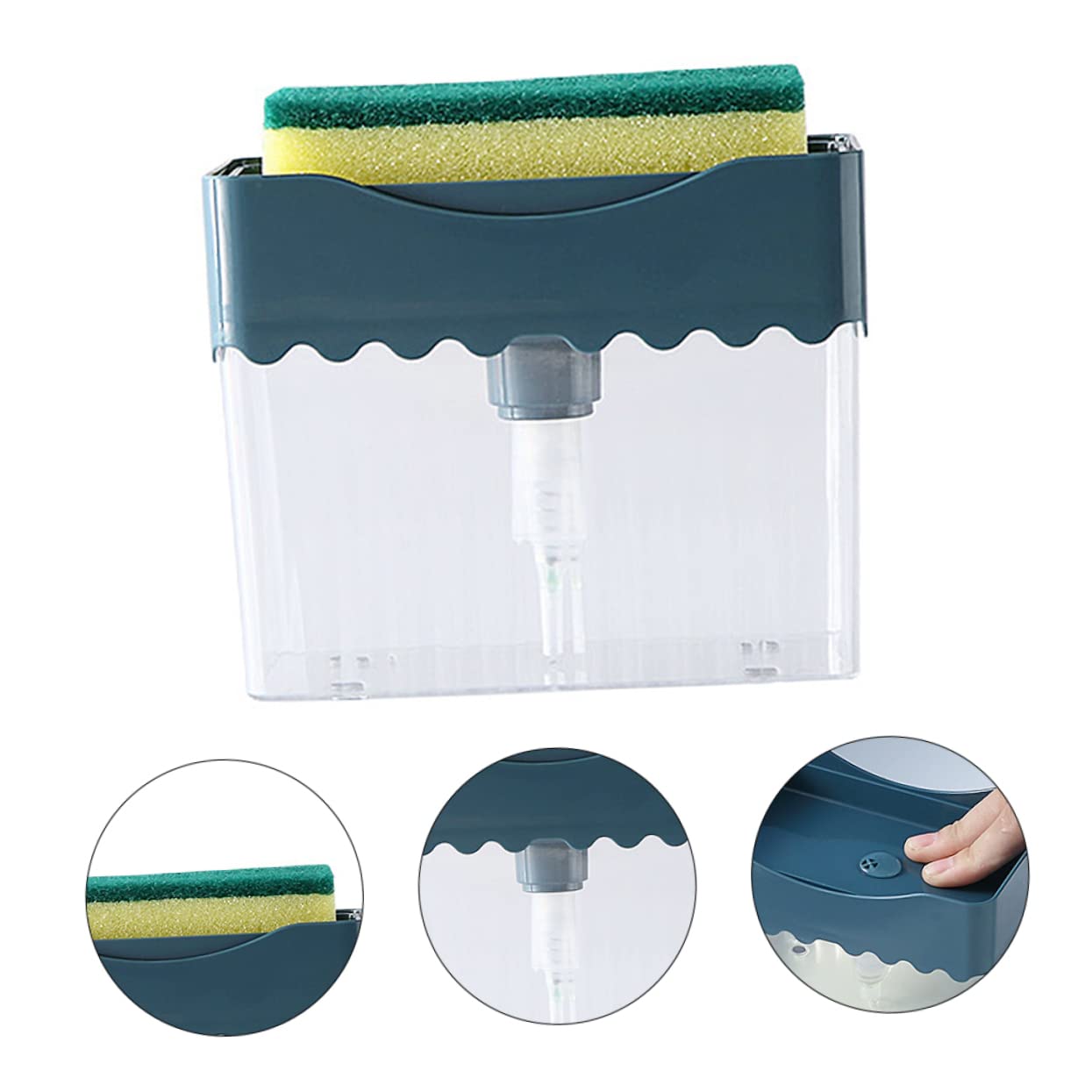 Alipis Soap Pump Dispenser 1PC Presser 2 in 1 Kitchen Sponge Holder Sponge Tray Sink Sponge Hand wash Dispenser Kitchen Sink Sink Dispenser Sink Pump foaming Dispenser abs Soap Counter