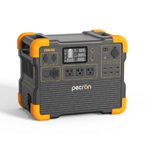 pecron portable power station, e1500lfp solar generator 1536wh, 2200w lifepo4 battery backup, fast charging power station for home use, rv, and outdoor camping