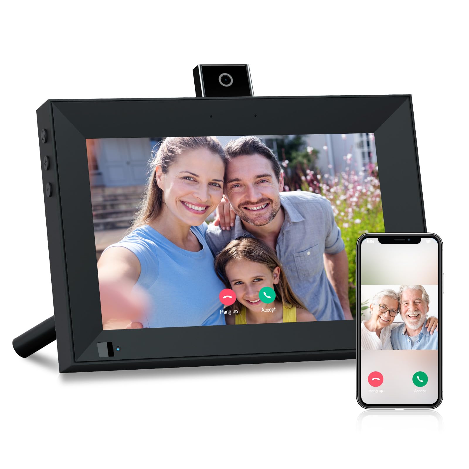 10.1" WiFi Digital Picture Frame,16GB Smart Digital Photo Frame with Video Call,1280x800 IPS LCD Touch Screen,Auto-Rotate, Share Photos and Videos via App from Anywhere