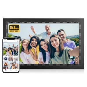 togcey 15.6 inch digital picture frame wifi smart digital photo frame 32gb, electronic picture frame ips hd touchscreen programmable, auto-rotate, share photos instantly