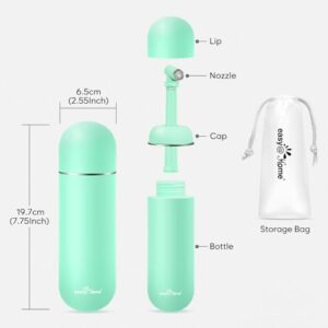 Easy@Home Portable Bidet for Travel: Peri Bottle for Postpartum Care - Handheld Sprayer for Women & Men | 380ml(12.8oz) Large Personal Hygiene Cleaning Bottle | EPB-01 Green