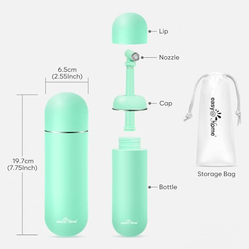 Easy@Home Portable Bidet for Travel: Peri Bottle for Postpartum Care - Handheld Sprayer for Women & Men | 380ml(12.8oz) Large Personal Hygiene Cleaning Bottle | EPB-01 Green