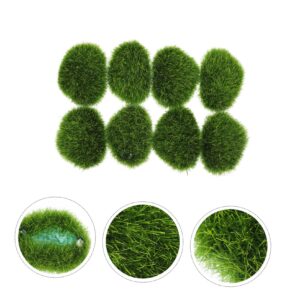 VINTORKY 8pcs Artificial Moss Faux Green Stones Aquarium Fake Balls Plants Flower Micro Landscape Stone Artificial Stones Fairy Gardens Ornament Moss for Crafts Fake for Container Foam Rock