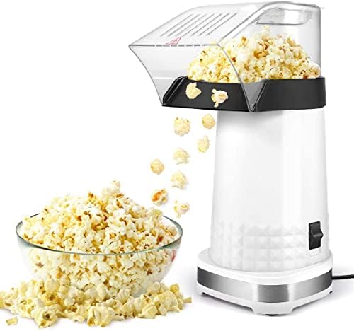 Popcorn Machine, High Pop Rate Hot Air Popcorn Maker with Measuring Cup Etl Certified, 2 Minutes Fast Making Popcorn Popper, BPA Free, No Oil Mini Popcorn Machine, Air Popper Popcorn Poppers for Home