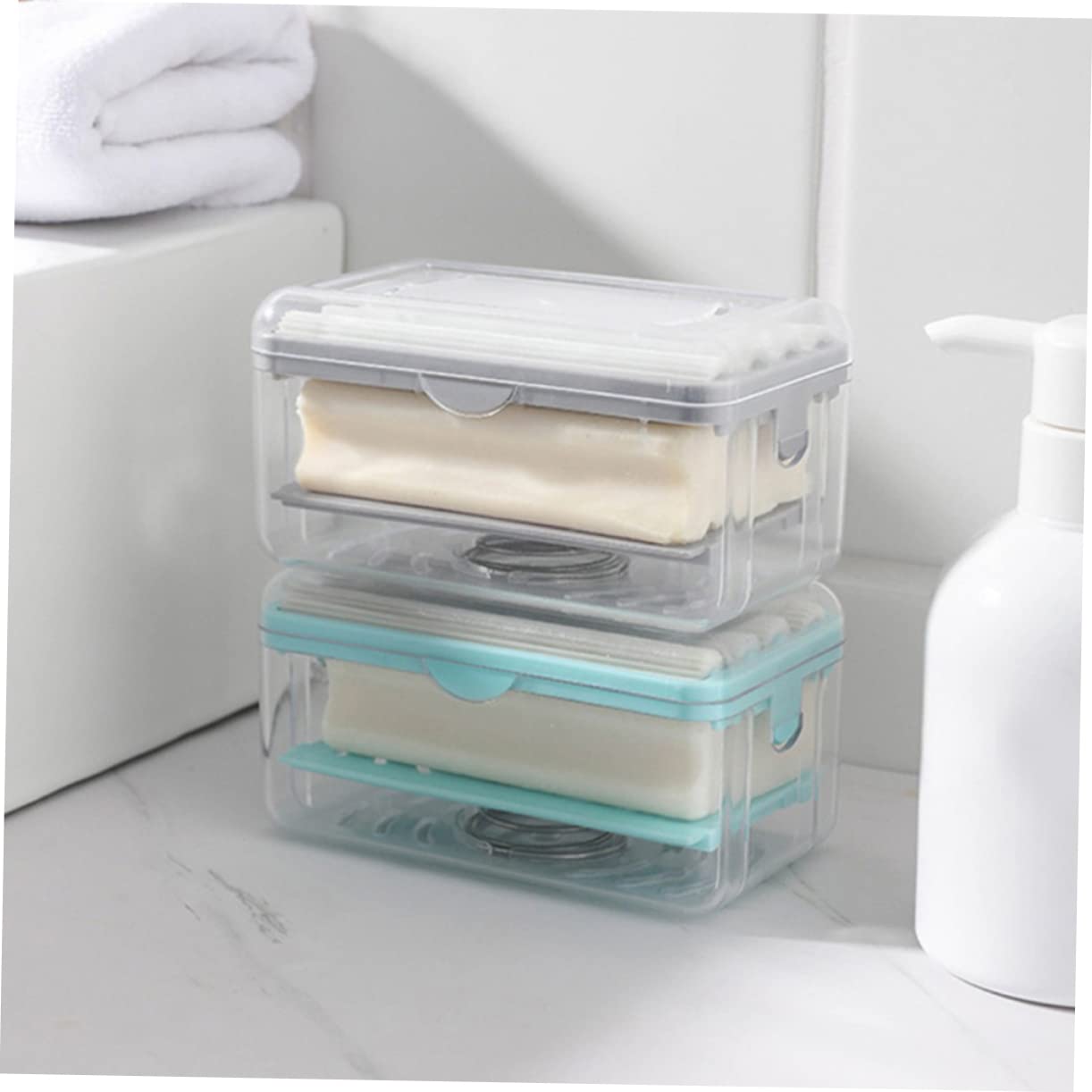 SWOOMEY Box soap Box Travel Laundry soap Plastic Container soap Travel Container Dispenser Container Lip Gloss Container soap bar Holder bar soap foaming soap Dispenser Portable pp Makeup