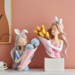 XINGYUANHE Princess Tray Storage Decoration Craft Balloon Girl Statues Home Accessories for Cabinet Living Room Birthday Gift
