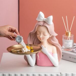 XINGYUANHE Princess Tray Storage Decoration Craft Balloon Girl Statues Home Accessories for Cabinet Living Room Birthday Gift